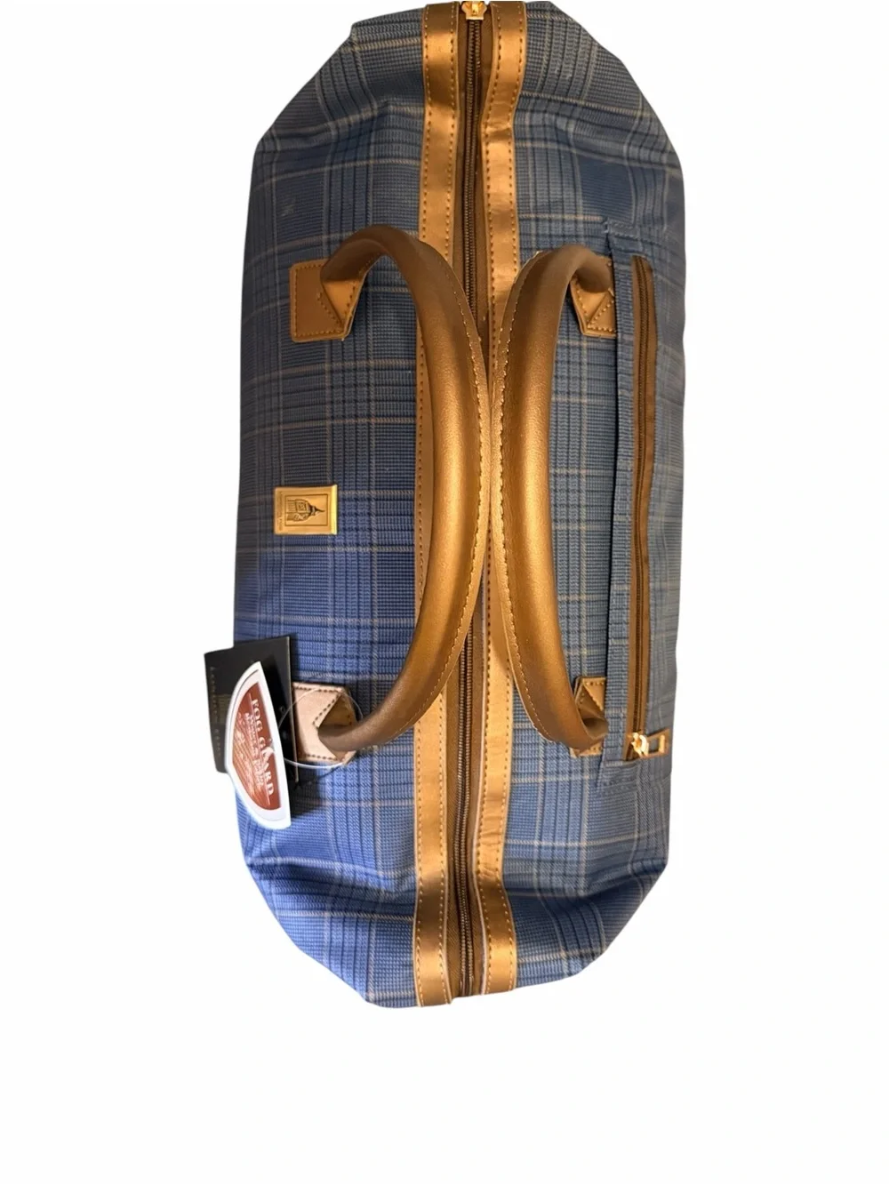 London Fog 100th Anniversary Plaid w/ Bronze Weekender Duffel Travel Bag NWT
